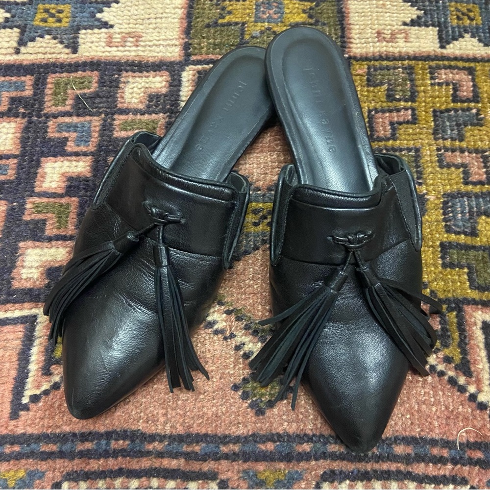Jenni Kayne Black Leather Tassel Loafers